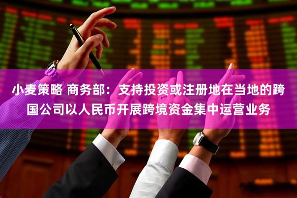 小麦策略 商务部：支持投资或注册地在当地的跨国公司以人民币开展跨境资金集中运营业务