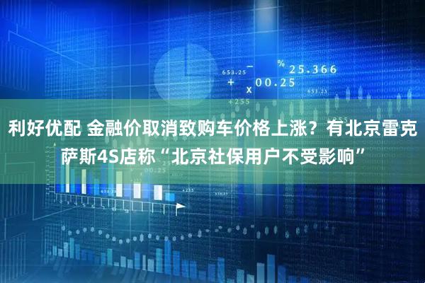 利好优配 金融价取消致购车价格上涨？有北京雷克萨斯4S店称“北京社保用户不受影响”